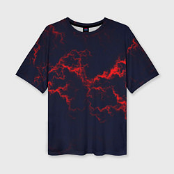 Футболка оверсайз женская Lightning red glow, цвет: 3D-принт