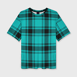 Футболка оверсайз женская Checkered blue, цвет: 3D-принт