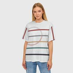 Футболка оверсайз женская Stripes and circle, цвет: 3D-принт — фото 2
