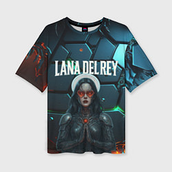 Футболка оверсайз женская Lana Del Rey в стиле киберпанка, цвет: 3D-принт