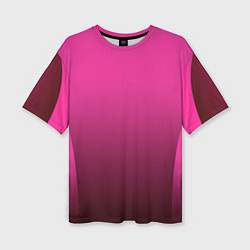 Женская футболка оверсайз Малиновый градиент комбинированный узор