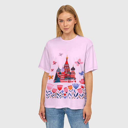 Женская футболка оверсайз Москва - собор / 3D-принт – фото 3