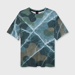 Женская футболка оверсайз Лед на камуфляже