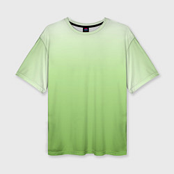 Женская футболка оверсайз Градиент нежно-зеленый