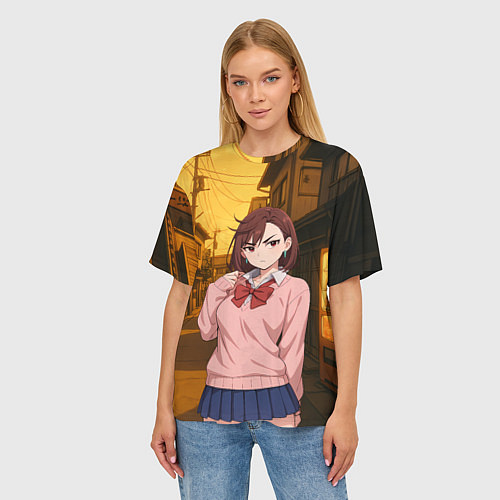 Женская футболка оверсайз Недовольная Сиратори Айра / 3D-принт – фото 3
