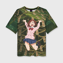 Футболка оверсайз женская Сиратори Айра испуганная в полете, цвет: 3D-принт