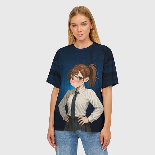 Женская футболка оверсайз Сиратори Айра школьница / 3D-принт – фото 3