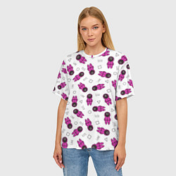 Футболка оверсайз женская Персонажи корейского сериала игра в кальмара, цвет: 3D-принт — фото 2