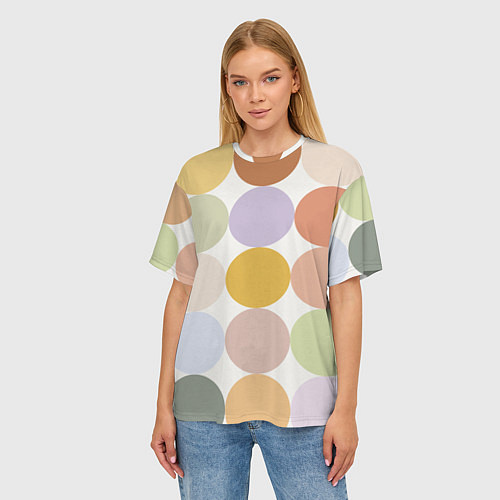 Женская футболка оверсайз Цветочный горошек / 3D-принт – фото 3