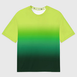 Футболка оверсайз женская Градиент укропное зеленое омбре, цвет: 3D-принт