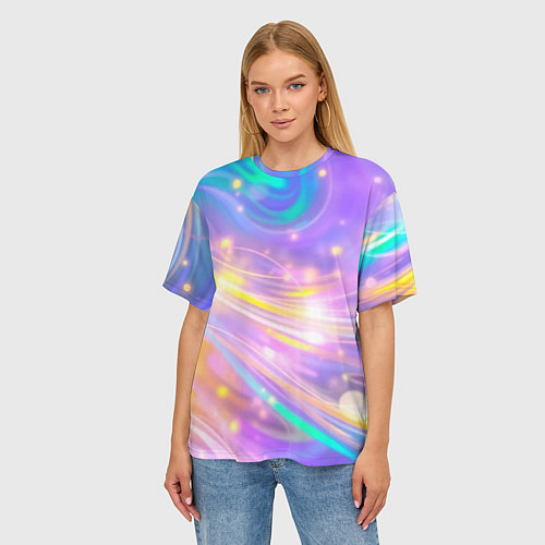 Женская футболка оверсайз Волшебный мистический космос / 3D-принт – фото 3