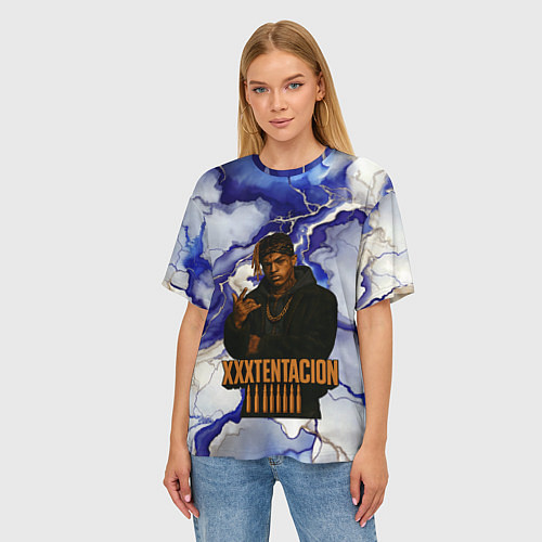 Женская футболка оверсайз XXXTentacion gangster / 3D-принт – фото 3