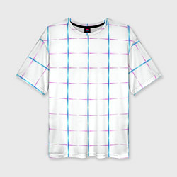 Футболка оверсайз женская Color white blue stripes, цвет: 3D-принт