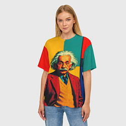 Футболка оверсайз женская Эйнштейн поп-арт, цвет: 3D-принт — фото 2