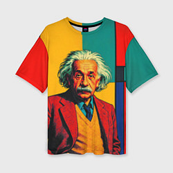 Футболка оверсайз женская Эйнштейн поп-арт, цвет: 3D-принт