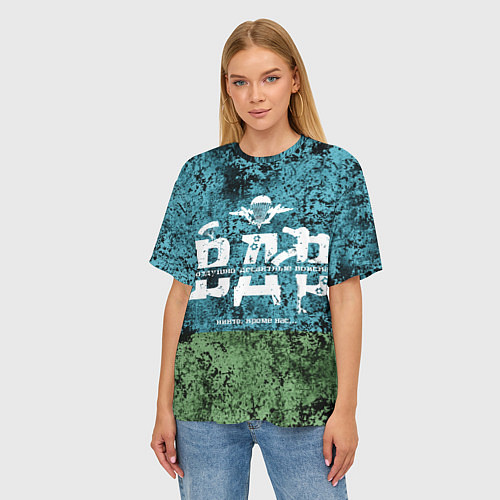 Женская футболка оверсайз Флаг десантников ВДВ / 3D-принт – фото 3