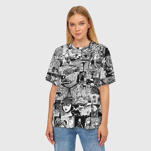 Женская футболка оверсайз Horror World of Junji Ito / 3D-принт – фото 3