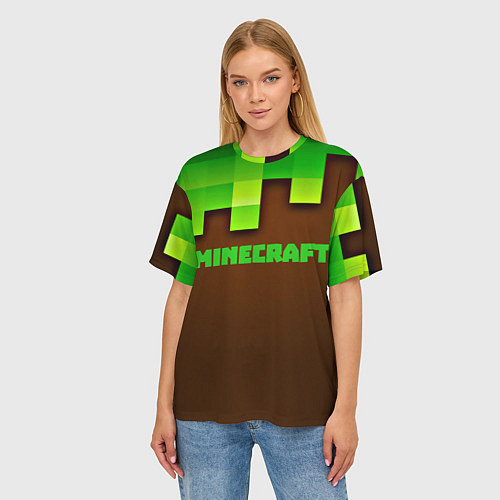 Женская футболка оверсайз Minecraft forever / 3D-принт – фото 3