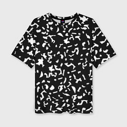 Футболка оверсайз женская Черный камуфляж, цвет: 3D-принт