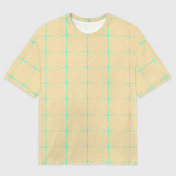 Футболка оверсайз женская Color beige green crosses, цвет: 3D-принт