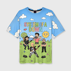 Футболка оверсайз женская System of a Down, мультяшный, цвет: 3D-принт