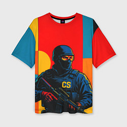 Футболка оверсайз женская Контр-террорист CS 2 поп-арт, цвет: 3D-принт