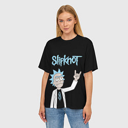 Футболка оверсайз женская Slipknot и Рик Санчес из Рик и Морти, цвет: 3D-принт — фото 2