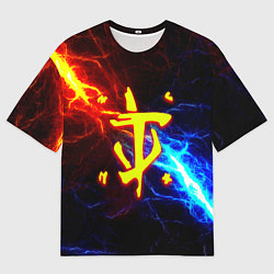 Футболка оверсайз женская Doom шторм с молниями, цвет: 3D-принт