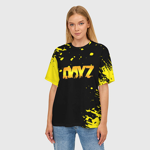 Женская футболка оверсайз Dayz краски желтые краски / 3D-принт – фото 3