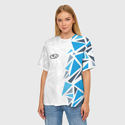 Футболка оверсайз женская Субару - фрагменты, цвет: 3D-принт — фото 2