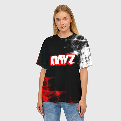 Женская футболка оверсайз Dayz световые краски / 3D-принт – фото 3