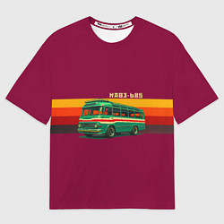 Футболка оверсайз женская Ретро автобус КАВЗ-685 поп-арт, цвет: 3D-принт