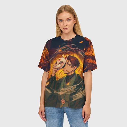 Женская футболка оверсайз Хаято Суо - Ветролом / 3D-принт – фото 3