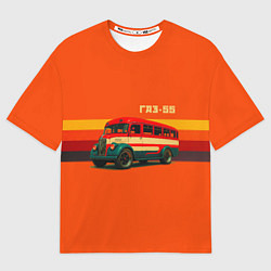 Футболка оверсайз женская Ретро автобус ГАЗ-55 поп-арт, цвет: 3D-принт
