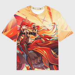 Футболка оверсайз женская Genshin Impact Mavuika bike, цвет: 3D-принт
