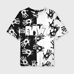Футболка оверсайз женская Dayz руки черно белые, цвет: 3D-принт