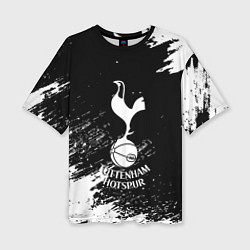 Футболка оверсайз женская Тоттенхэм белые брызги красок, цвет: 3D-принт