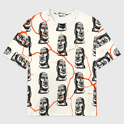 Футболка оверсайз женская Статуи моаи, цвет: 3D-принт