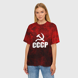 Футболка оверсайз женская Советский Союз - серп и молот, цвет: 3D-принт — фото 2