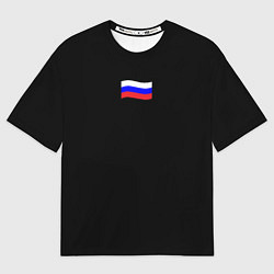 Футболка оверсайз женская Россия с флагом и гербом, цвет: 3D-принт