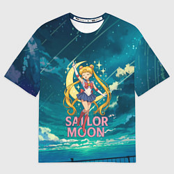Футболка оверсайз женская Sailor Moon на фоне неба, цвет: 3D-принт