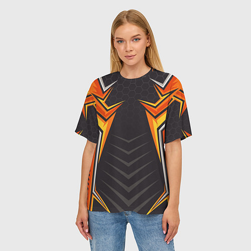 Женская футболка оверсайз Мото белка / 3D-принт – фото 3