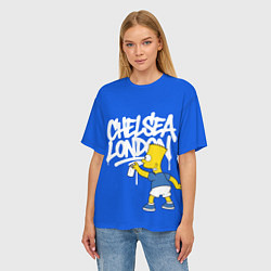 Футболка оверсайз женская Граффити Челси и Барт Симпсон, цвет: 3D-принт — фото 2