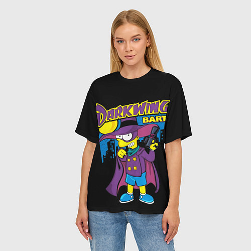 Женская футболка оверсайз Darkwing Bart / 3D-принт – фото 3