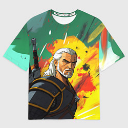 Футболка оверсайз женская Ведьмак в аниме стиле, цвет: 3D-принт