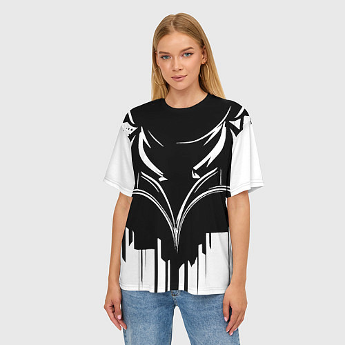 Женская футболка оверсайз Авиатор черный / 3D-принт – фото 3