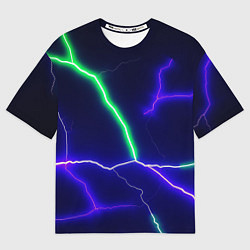 Футболка оверсайз женская Multicolored lightning, цвет: 3D-принт