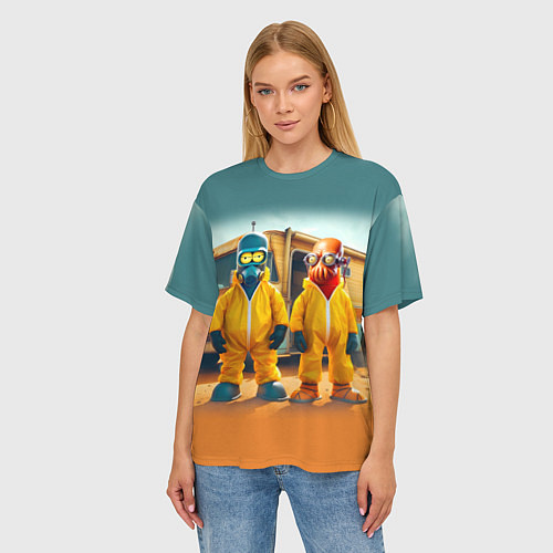 Женская футболка оверсайз Zoidberg and Bender - Breaking bad soap opera / 3D-принт – фото 3