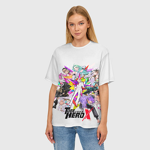 Женская футболка оверсайз Characters To Be Hero X / 3D-принт – фото 3