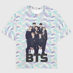 Футболка оверсайз женская BTS совместное фото, цвет: 3D-принт